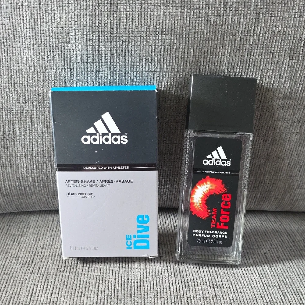 Adidas Ice‎ Dive After Shave and Team Force Body Fragrance Set, Both New.